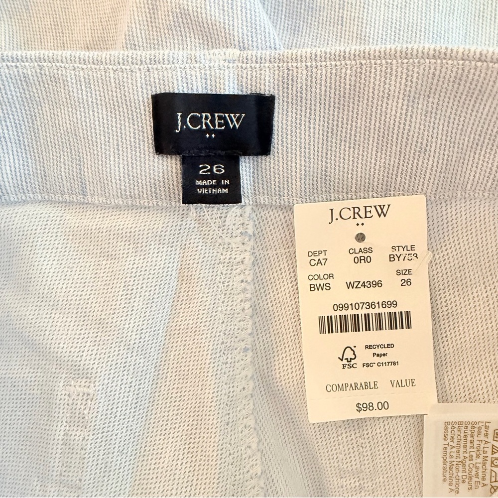 NEW J.Crew High-rise patch-pocket wide-leg pant in white stripe preppy vacation - Picture 6 of 11